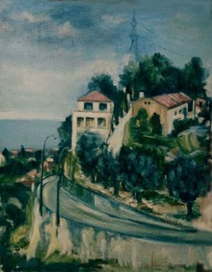 Painting titled "Hauteurs de Nice" by Yankel, Original Artwork