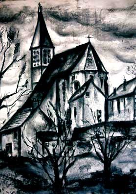 Painting titled "la chapelle de Long…" by Yankel, Original Artwork