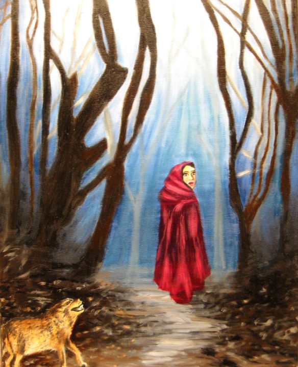 Painting titled "Lost in the Woods" by Chelsea Rabbers, Original Artwork