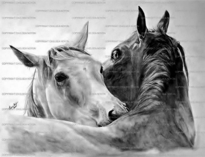 Dibujo titulada "Mutual Devotion" por Chelsea Noyon, Obra de arte original, Otro
