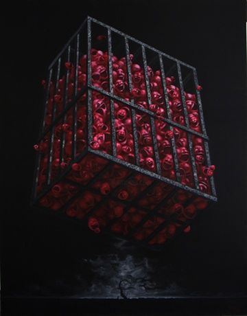 Painting titled "Cage" by Chenqiuchi, Original Artwork