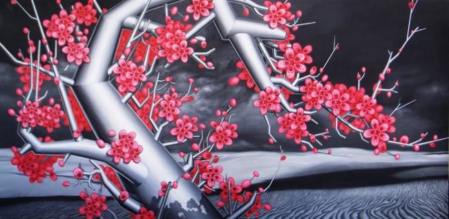 Картина под названием "Plum Blossom" - Chenqiuchi, Подлинное произведение искусства