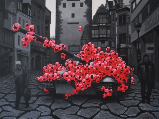 Painting titled "Tank IV" by Chenqiuchi, Original Artwork