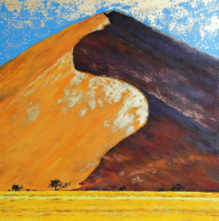 Painting titled "Series "Desert": Du…" by Tatyana Chepkasova, Original Artwork, Acrylic Mounted on Wood Stretcher frame