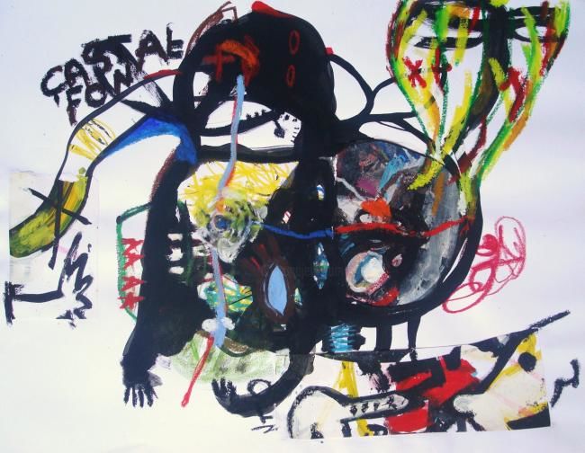 Painting titled "castal fow cobra" by Cheri Crevure, Original Artwork, Acrylic