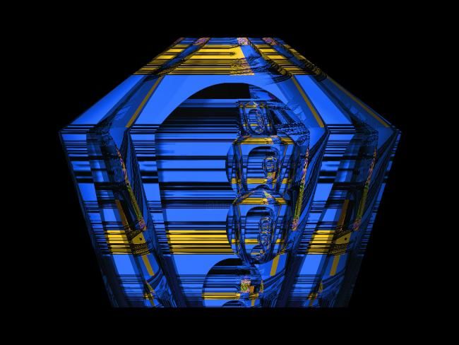 Arts numériques intitulée "Blue Hexagon" par Cherie Hanson, Œuvre d'art originale