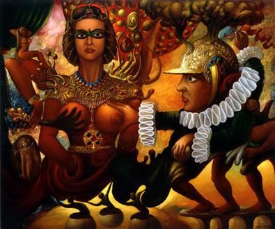 Painting titled "The Game" by Sergei Chernenko, Original Art, Other