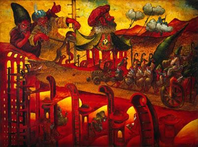 Painting titled "Inside and Outside" by Sergei Chernenko, Original Art, Other