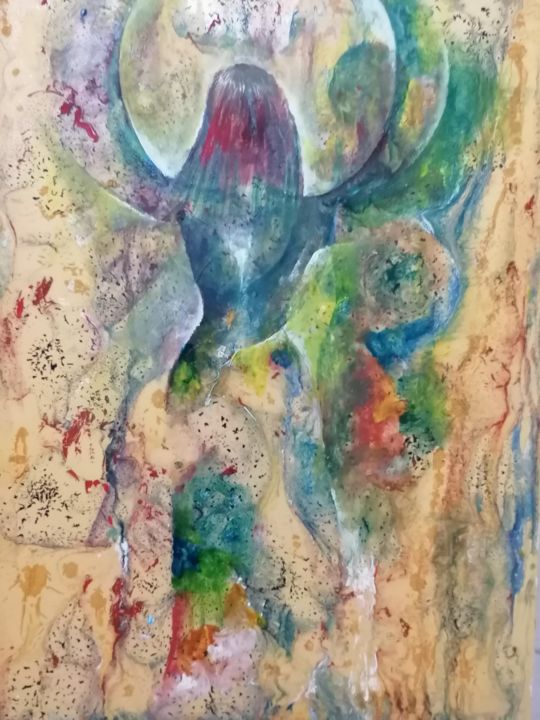 Peinture intitulée "Rencontre inconnue" par Amine Cherradi, Œuvre d'art originale, Acrylique Monté sur Châssis
