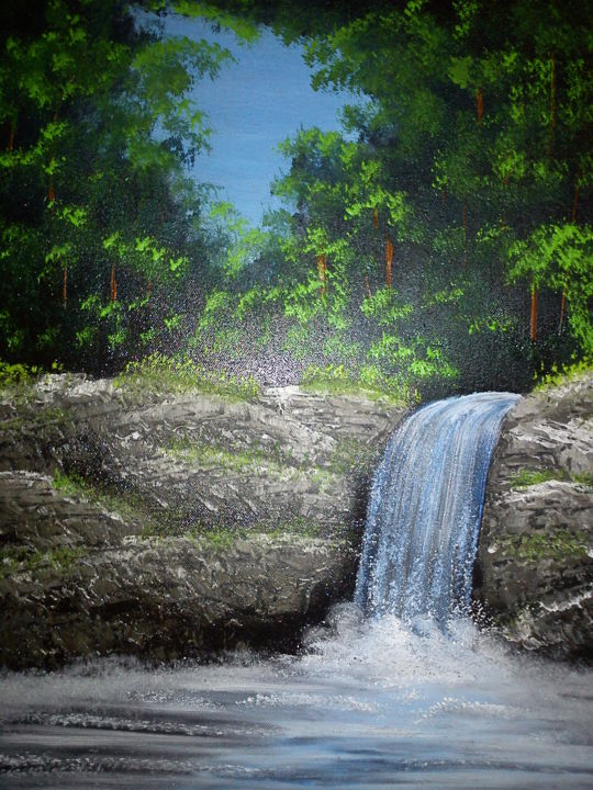 Painting titled "FALLS" by Gracia, Original Artwork, Acrylic