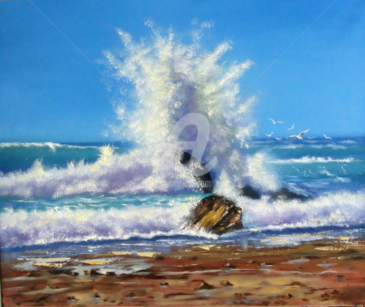 Pintura titulada "Волна" por Alexandr Chesni, Obra de arte original, Oleo