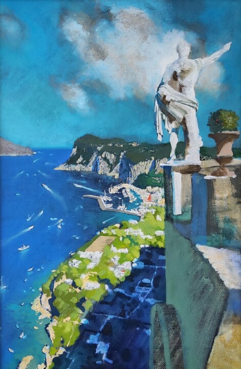 Peinture intitulée "Capri. Belvedere" par Chesnov Evgenii, Œuvre d'art originale, Huile