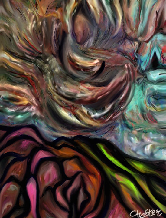 Peinture intitulée "Un singe dans le ci…" par Richard Raveen Chester, Œuvre d'art originale, Acrylique