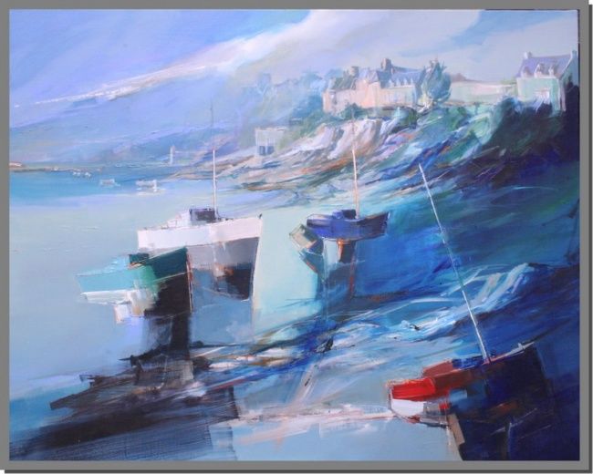 Painting titled "st malo" by Lionel Chevalier, Original Art,
