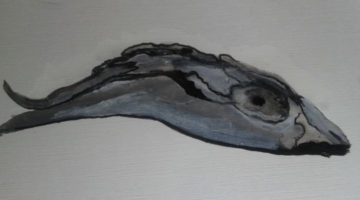 Peinture intitulée "Fisch" par Lucile Chevalier Moreaux, Œuvre d'art originale, Encre