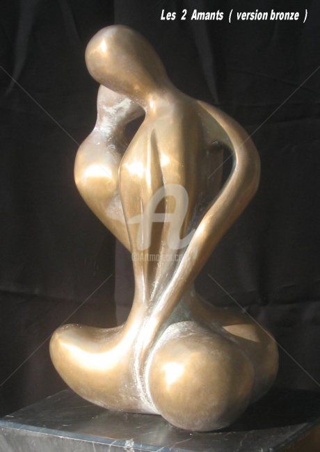 Painting titled "les 2 amants" by Janpi. R, Original Art,