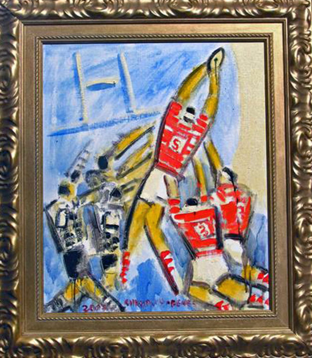 Painting titled "LA  TOUCHE" by Jean-Pierre Chevassus-Agnes, Original Artwork, Oil Mounted on Wood Stretcher frame