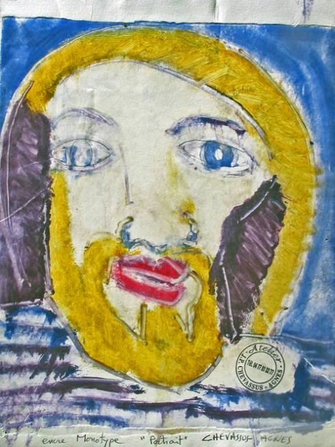 Desenho intitulada "" self portrait "" por Jean-Pierre Chevassus-Agnes, Obras de arte originais, Outro