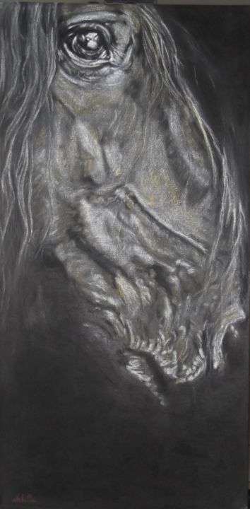 Peinture intitulée "incandescence" par Magali Labille, Œuvre d'art originale, Huile