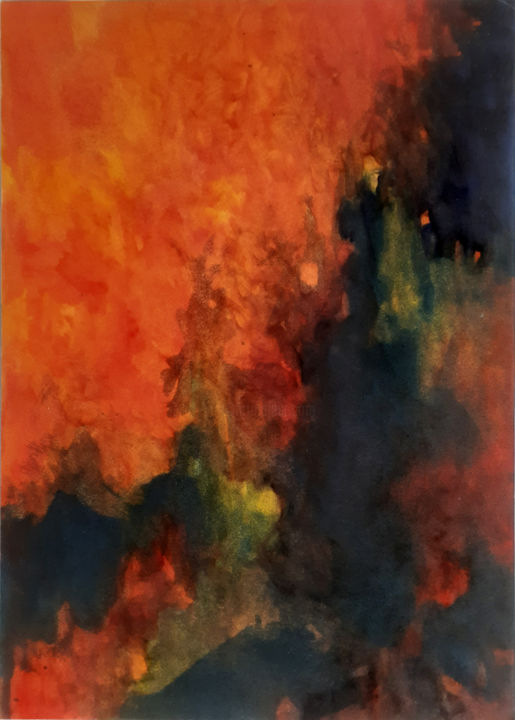 Pittura intitolato "Enfer et damnation" da Moa, Opera d'arte originale, Inchiostro