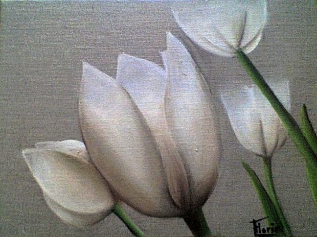 Painting titled "Tulipes 1" by Florie Pottiez, Original Artwork