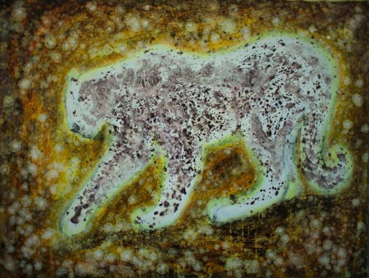 Painting titled "jaguar" by Mariami, Original Artwork, Oil