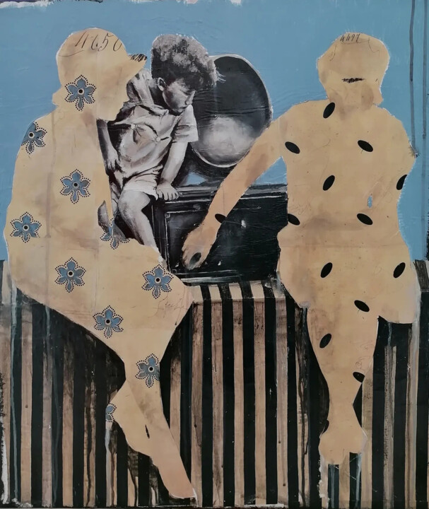 Malerei mit dem Titel "RADIO KID" von Chiara Napolitano, Original-Kunstwerk, Acryl