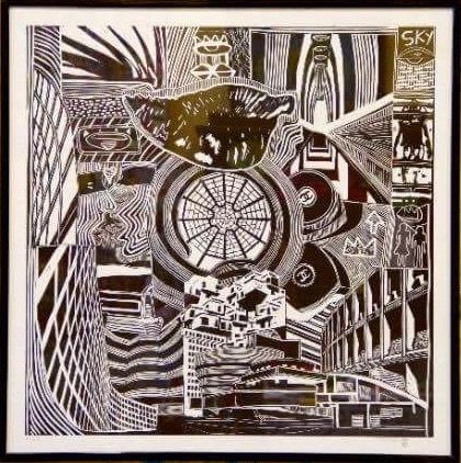 Printmaking titled "Regno a venire nell…" by Skizzo, Original Artwork, Linocuts