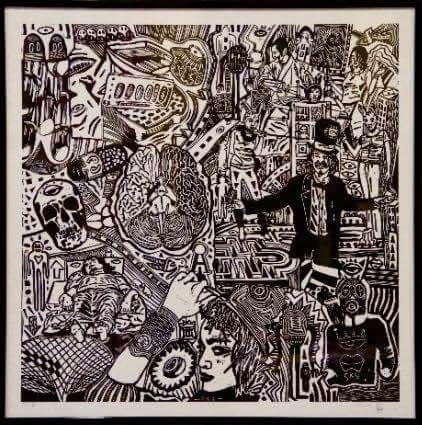 Printmaking titled "Inseption circo neu…" by Skizzo, Original Artwork, Linocuts