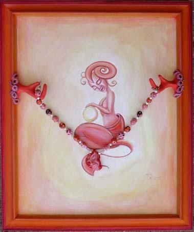 Design intitulée "pink mermaid" par Doris Carstens, Œuvre d'art originale