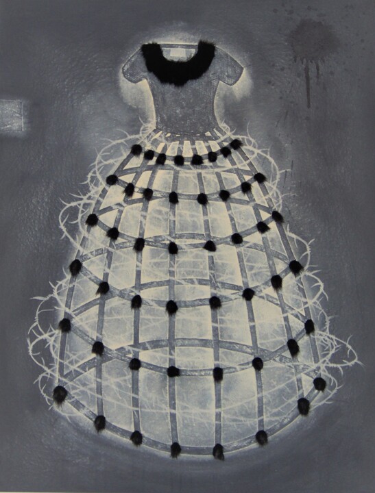 Pintura titulada "Robe à poil" por Chica Boyriven, Obra de arte original, Acrílico