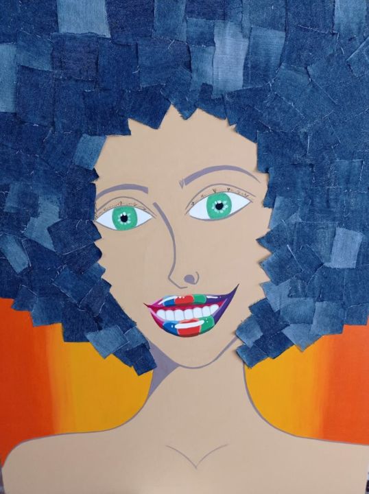 Painting titled "Gabriela" by Chica Chica, Original Artwork, Acrylic