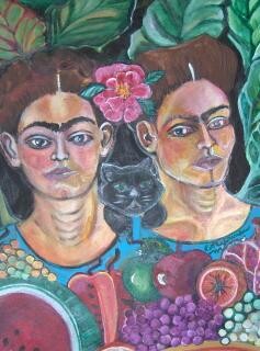 Pintura titulada "Bi-polar Frida" por Chicana Artist.... Ruth Olivar Millan, Obra de arte original, Otro