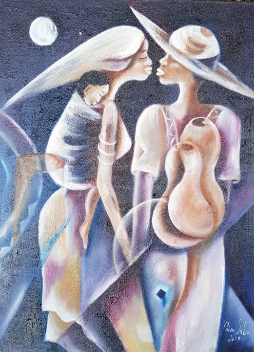 Pintura intitulada "My family" por Francisca Sales Machado Chica Sales, Obras de arte originais, Óleo