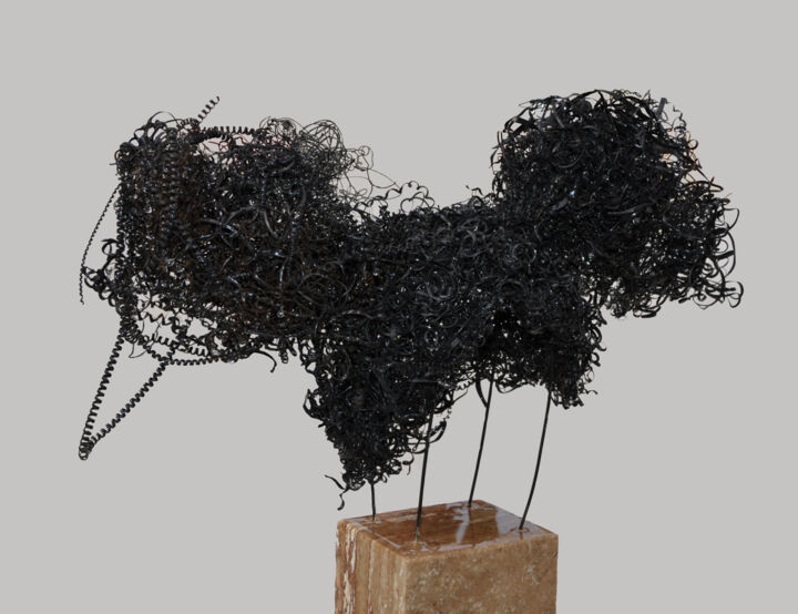 Sculpture intitulée "Totos" par Chigre, Œuvre d'art originale, Fil de fer