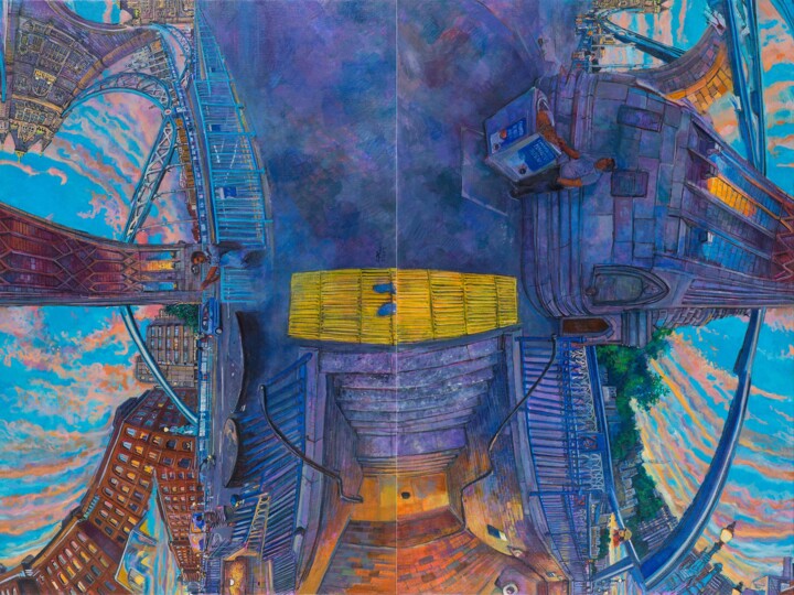 Malarstwo zatytułowany „towerbridgee.jpg” autorstwa Chin Kong Yee, Oryginalna praca, Olej