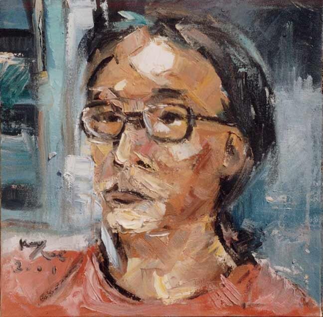Painting titled "face of c.w.m" by Chin Kong Yee, Original Artwork, Oil