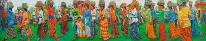 Картина под названием "Bali" - Chin Kong Yee, Подлинное произведение искусства, Масло