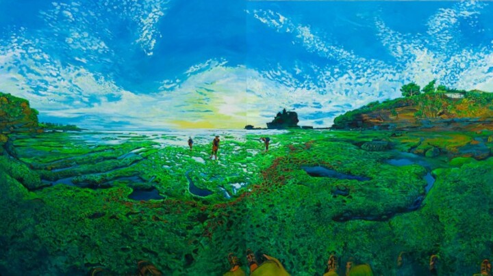 Painting titled "Bali Tanahlot" by Chin Kong Yee, Original Artwork