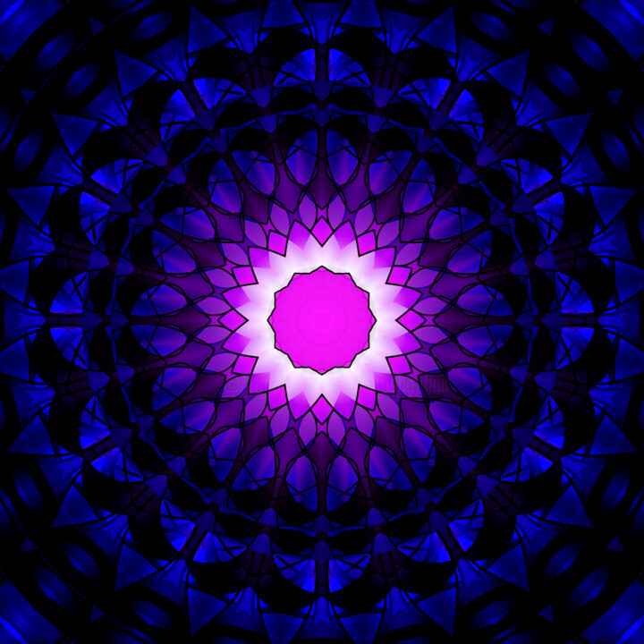 Digital Arts titled "Prayer Space Mandala" by China Alicia Rivera, Original Artwork, 2D Digital Work