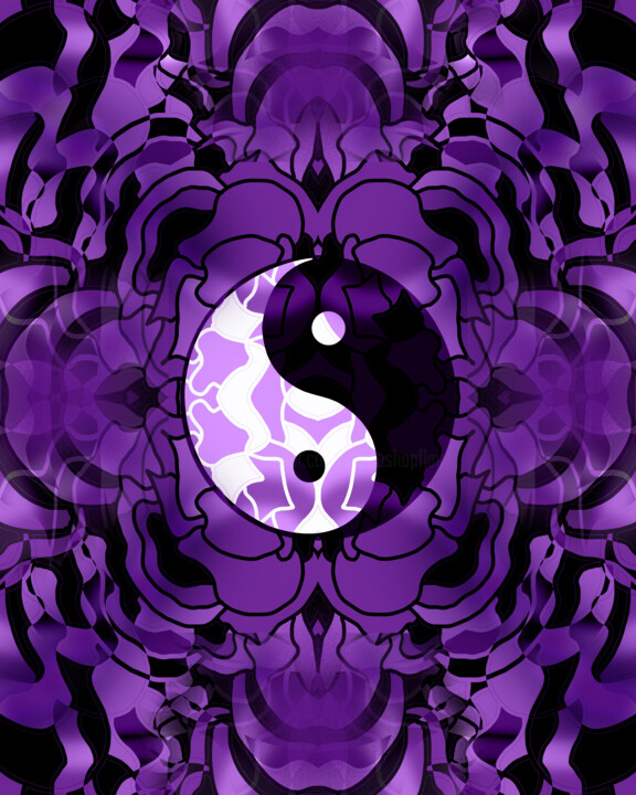 Digital Arts titled "Yin Yang Art 002" by China Alicia Rivera, Original Artwork, Digital Painting