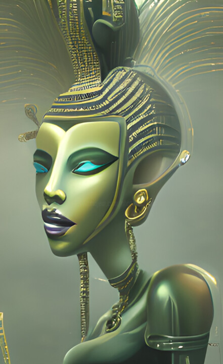 Digital Arts titled "Golden Princess" by China Alicia Rivera, Original Artwork, Digital Painting