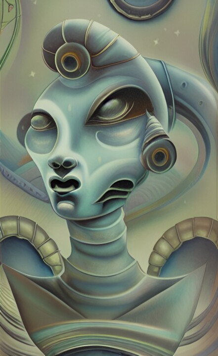 Цифровое искусство под названием "Anantim, Alien Art" - China Alicia Rivera, Подлинное произведение искусства, Цифровая живо…