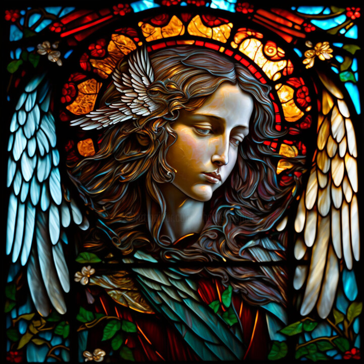 Digital Arts titled "Angel (3)" by China Alicia Rivera, Original Artwork, AI generated image
