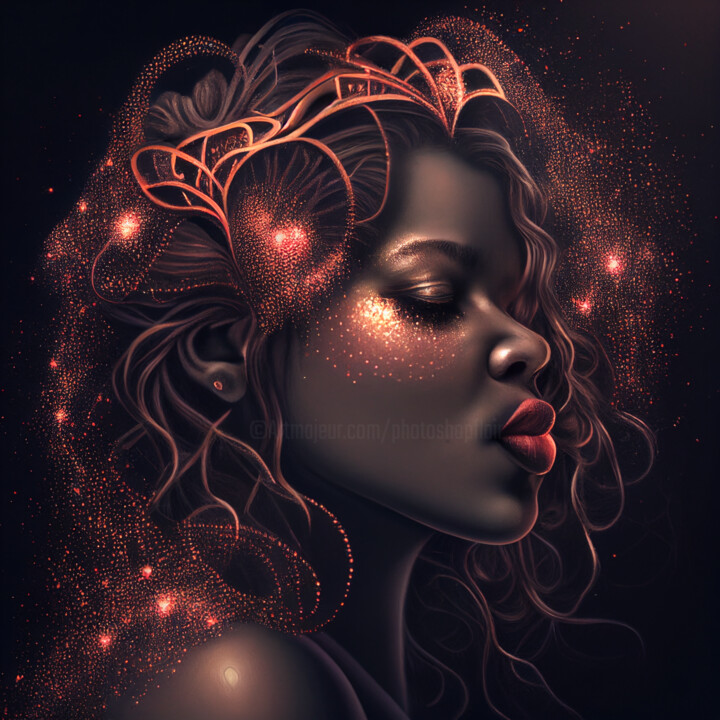 Digital Arts titled "Amora" by China Alicia Rivera, Original Artwork, Digital Painting