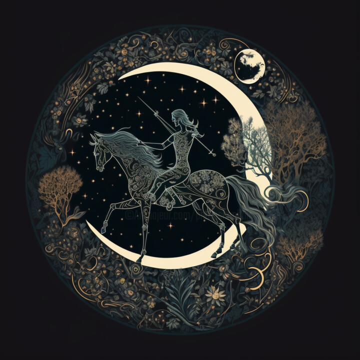 Arts numériques intitulée "Sagittarius (2)" par China Alicia Rivera, Œuvre d'art originale, Image générée par l'IA