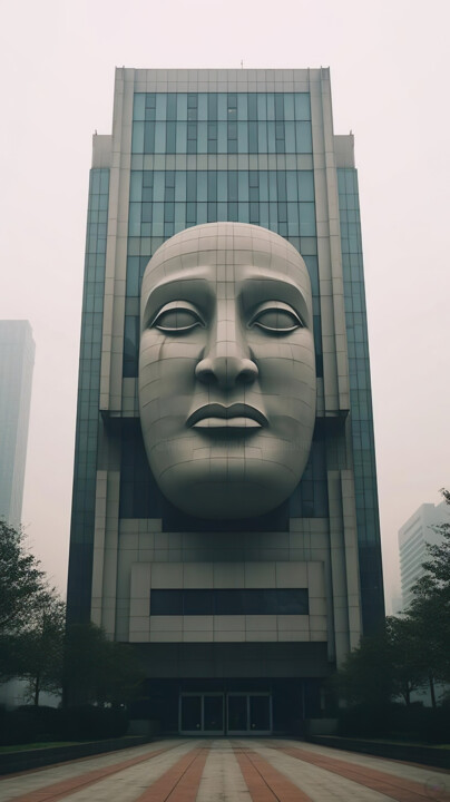 Arte digitale intitolato "Quantum Mind Buildi…" da China Alicia Rivera, Opera d'arte originale, Immagine generata dall'IA