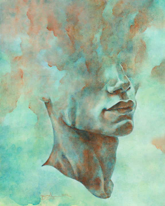 Painting titled "Untitled Portrait" by Jonathan Bunker, Original Art, Acrylic