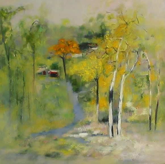 Peinture intitulée "landscape" par Xinxin Guo, Œuvre d'art originale