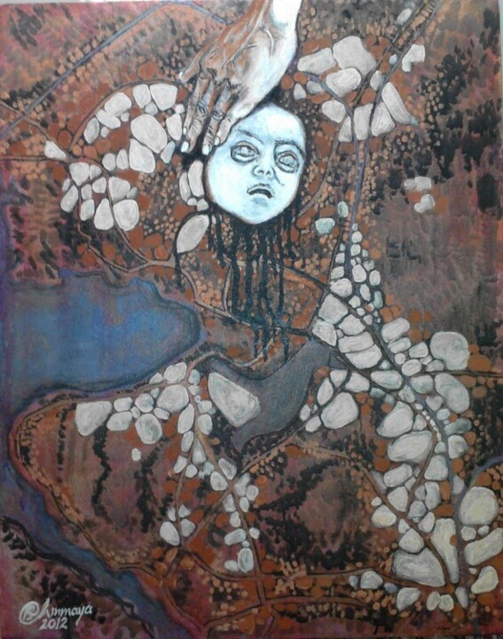Peinture intitulée "Google Earth Bhopal…" par Chinmaya Br, Œuvre d'art originale, Huile